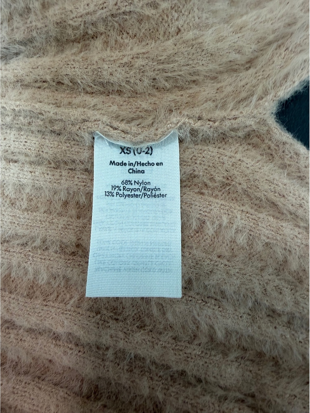 No Boundaries Women's XS Fuzzy Knit Ribbed Cardigan Beige Blush Open Front Swea - Picture 3 of 6
